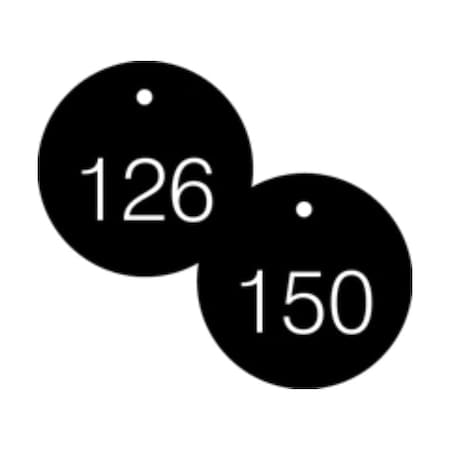 Accuform Engraved Numbered Tags, HS-Laminate, 3 in W, 25 PK TDG366BK